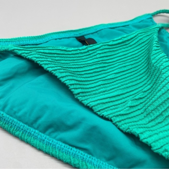 New! Vix ribbed low rise side tie string bikini bottoms aqua green 1949 - Picture 4 of 9